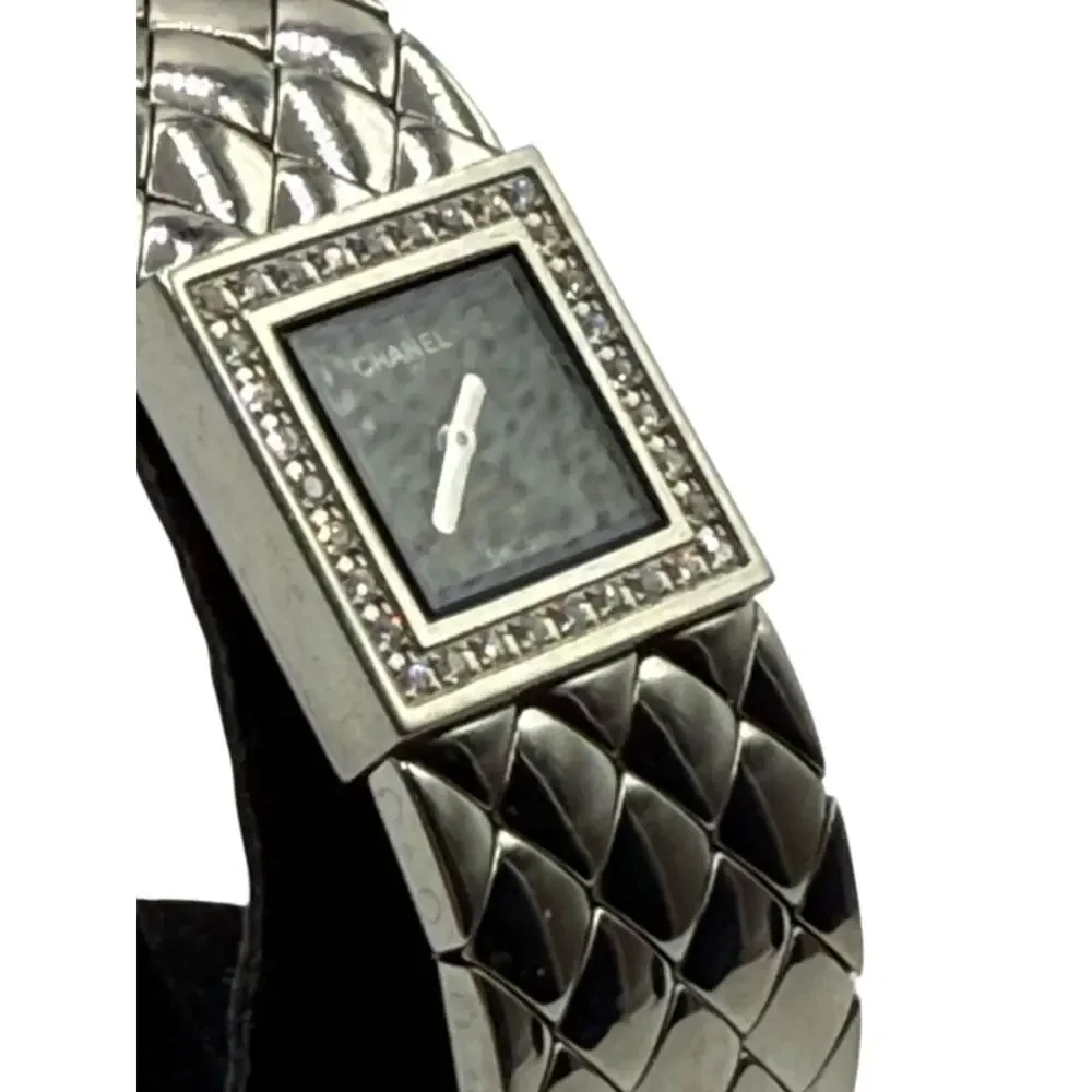 Chanel Matelassé Diamond Bezel Wristwatch